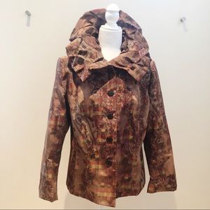 🆕 DANA BUCHMAN Royal Collar Jacket Rust/Gold